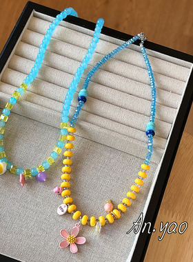 蓝色系～any原创春夏卡通串珠项