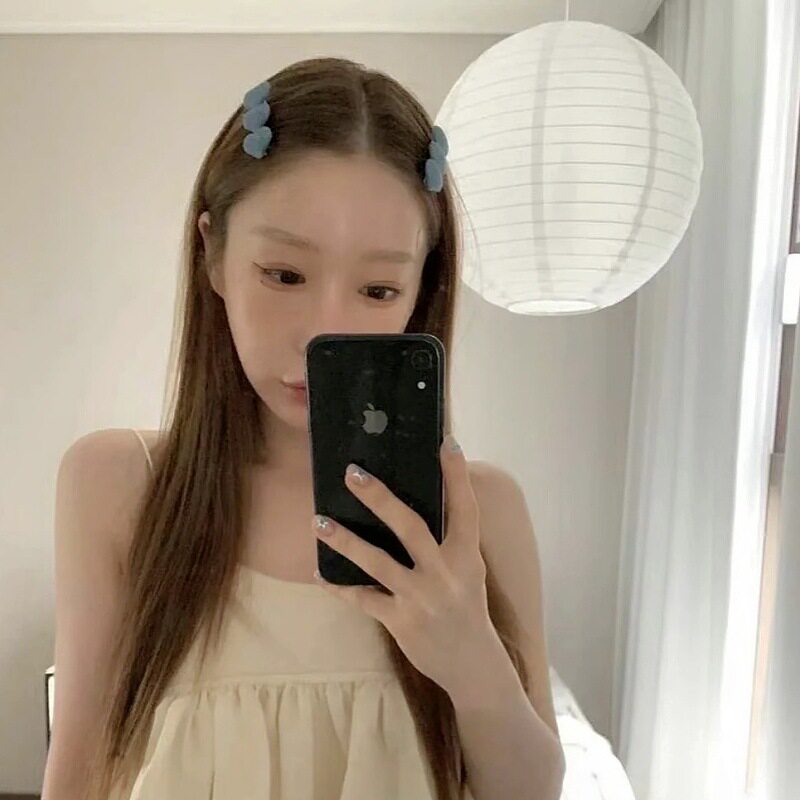 韩国爱心牛仔蓝发夹气质简约百搭侧边夹子刘海夹鸭嘴夹发饰女发卡