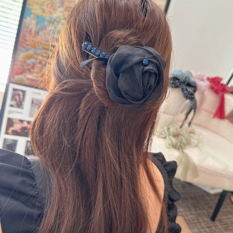 超仙网纱花朵水钻发夹精致闪钻后脑勺顶夹气质夹子马尾弹簧夹发卡,服饰配件/皮带/帽子/围巾,其他配件,淘宝优惠券,粉丝福利购,淘宝优惠卷