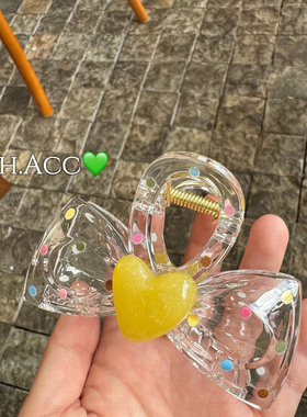 【实拍】超美透明蝴蝶结黄色爱心