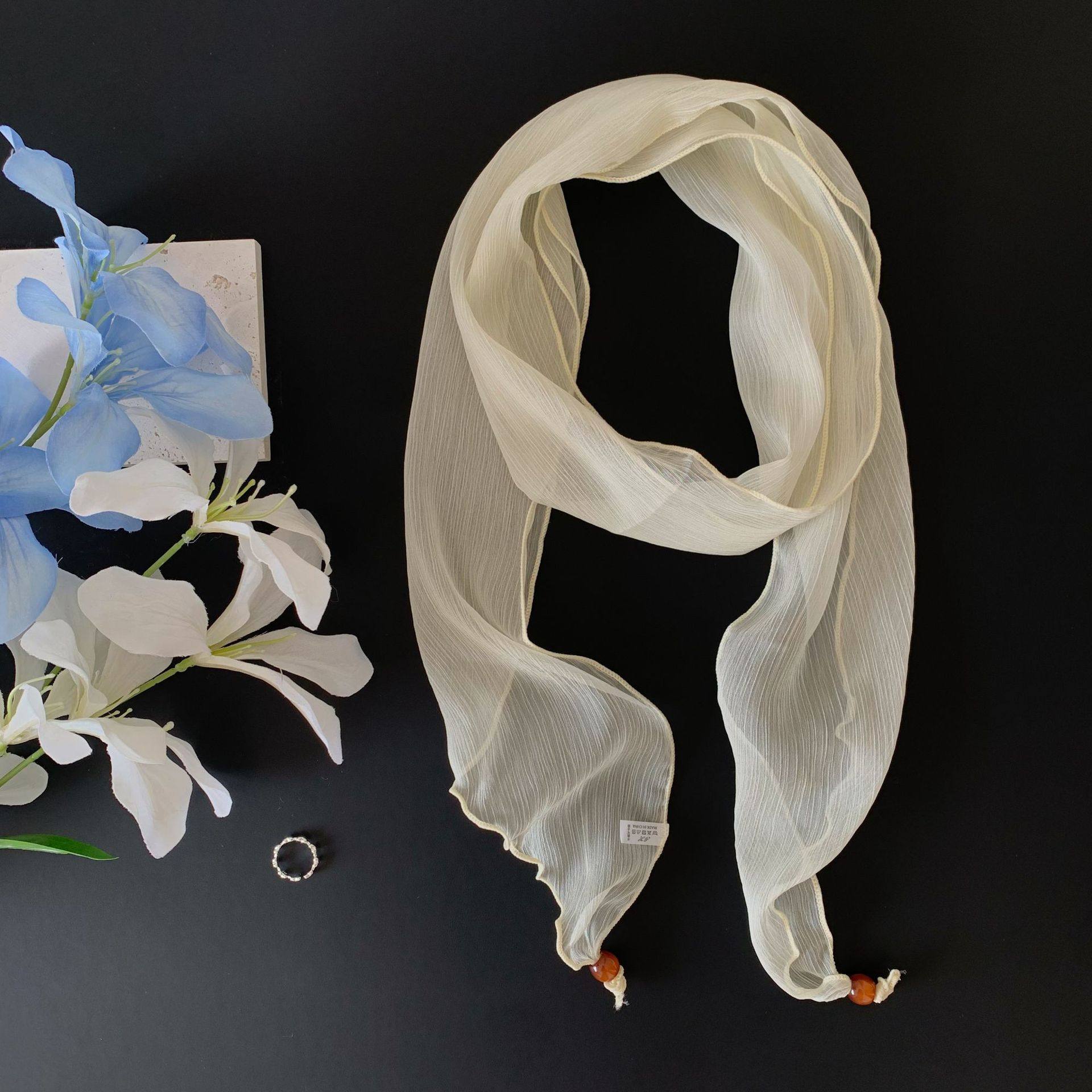 2026春夏新款纯色轻薄小长条丝巾女韩系氛围感百搭装饰绑发飘带潮,服饰配件/皮带/帽子/围巾,围巾/丝巾/披肩,淘宝优惠券,粉丝福利购,淘宝优惠卷