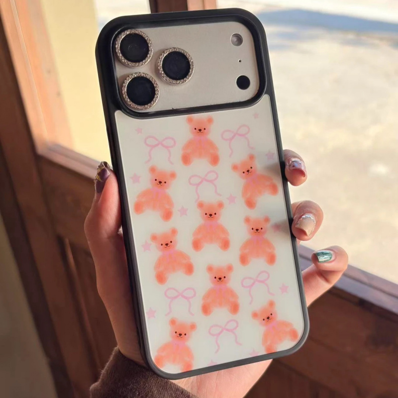 可爱粉蝴蝶结小熊适用iPhone17pr