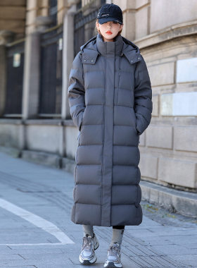 羽绒服女东北极寒加厚超长款冬季新款外套韩式保暖直筒拉链常规袖
