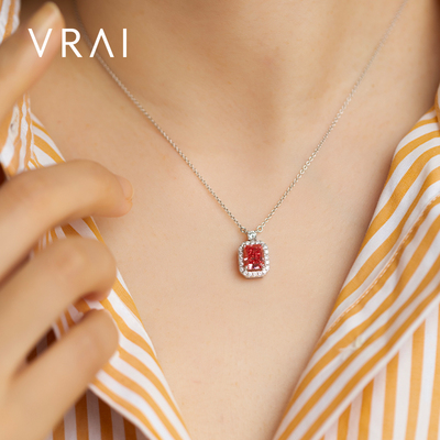 【培育】VRAI芮爱  心愿收藏家雷迪恩粉钻项链 培育钻石锁骨链