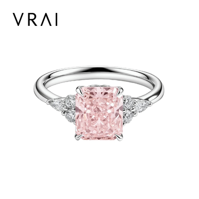 VRAI芮爱 【现货】簇拥晨曦雷迪恩粉钻婚戒 铂金钻石戒指求婚钻戒