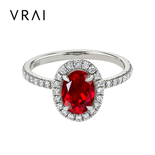 【合成/处理】VRAI芮爱 x VERA美之神椭圆培育红宝石戒指 鸽血红