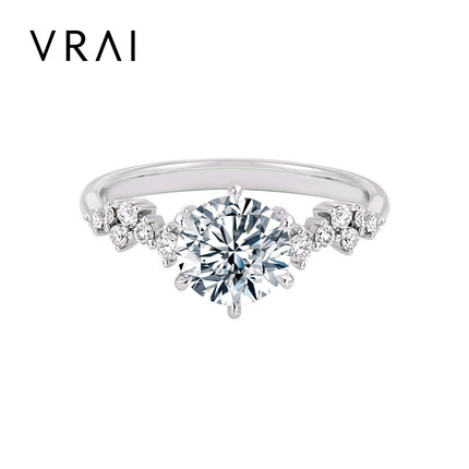 【培育】VRAI/芮爱 梵高星月圆婚戒钻戒女美国人造钻石戒指一克拉