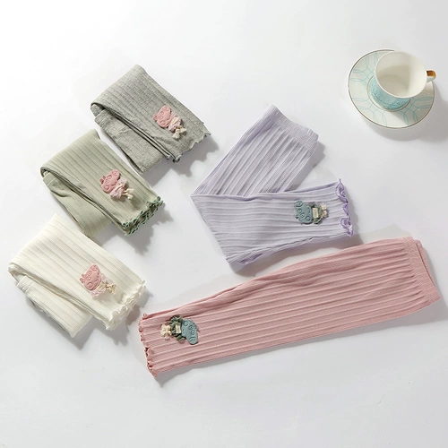 Тонкие штаны для девочек, детские леггинсы для отдыха, в западном стиле, детская одежда