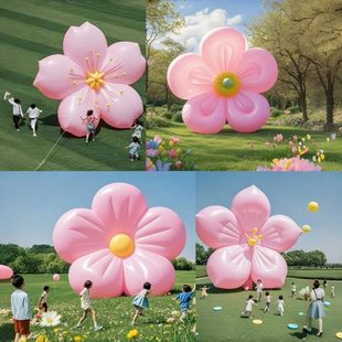 粉色樱花花朵充气气模户外公园景区景点氛围造景美陈摆件打卡道具