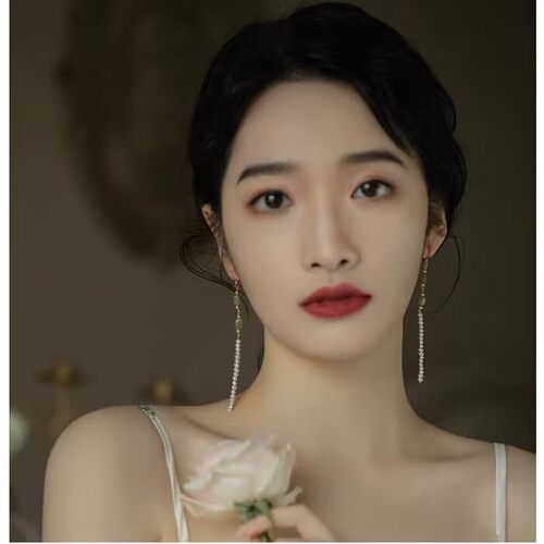 中国风新中式古典不掉色14K包金耳环古风旗袍马面裙蚊香盘耳夹女