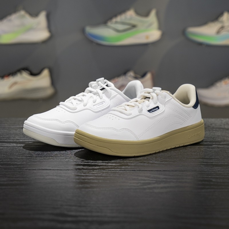 正品李宁儿童休闲鞋男女大童2025新款减震回弹小白鞋板鞋YKCV215