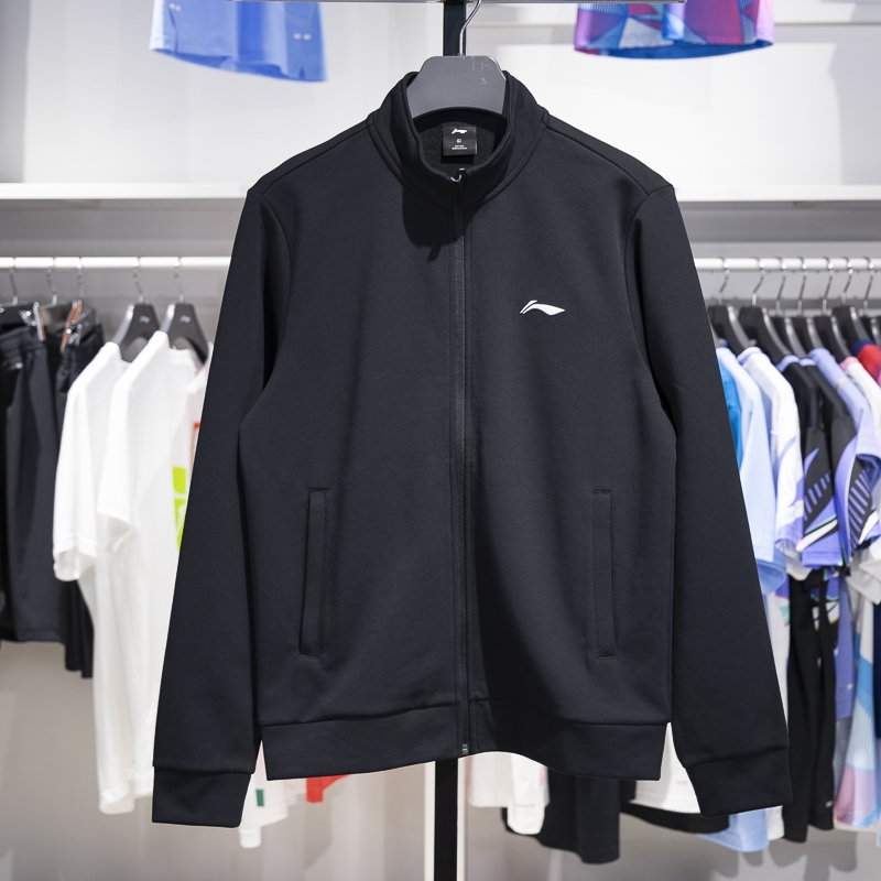 李宁男子立领开衫无帽卫衣