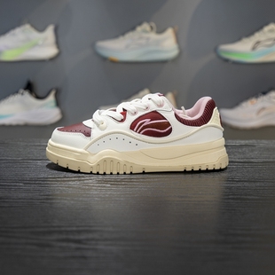 板鞋 正品 女子舒适软弹低帮经典 2025冬季 AGCV464 李宁布欧休闲鞋