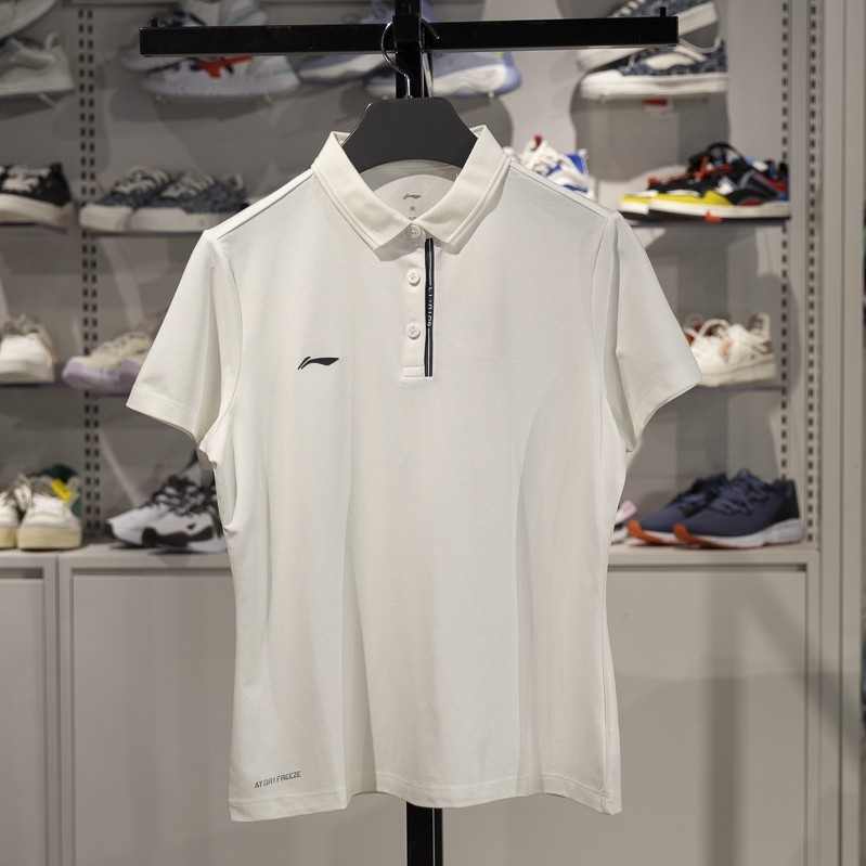 正品李宁短袖POLO衫女子夏季新款团购系列冰感舒适翻领T恤APLU204