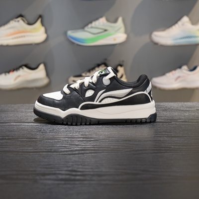 李宁男子系带舒适软弹板鞋