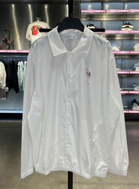 正品李宁风衣夏季樱花系列男女同款宽松休闲翻领运动外套AFDS943