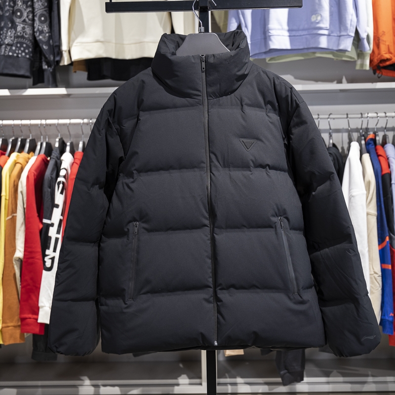 李宁保暖立领短款男子羽绒服