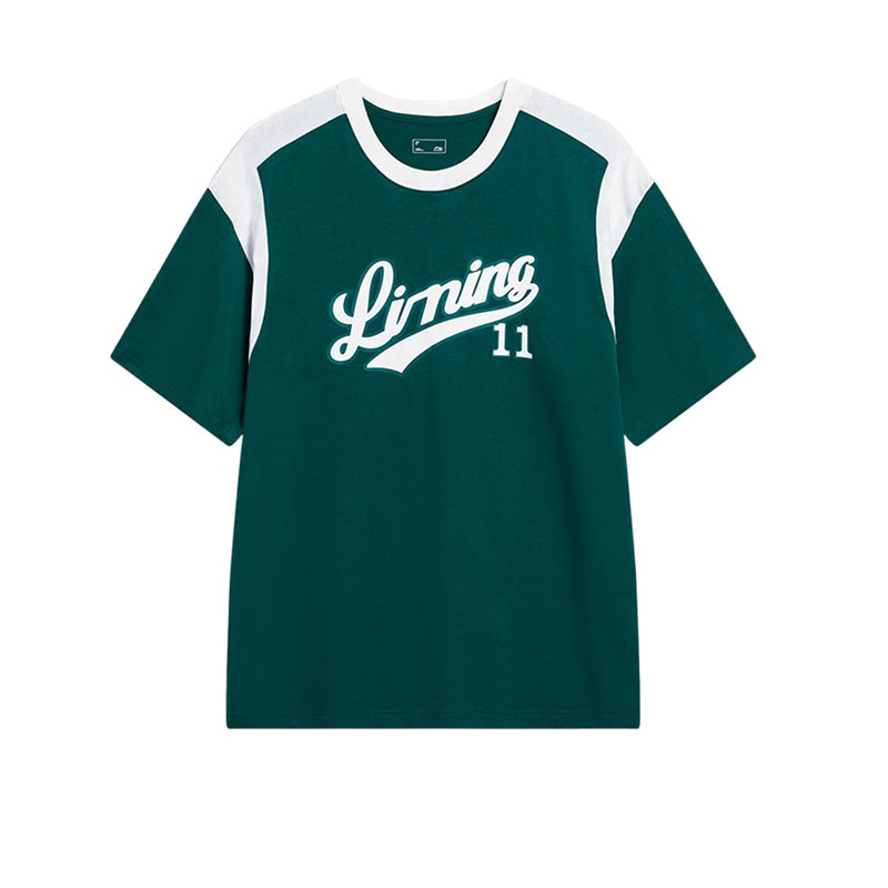 李宁纯棉短袖T恤男款女士2026百搭宽松透气圆领时尚运动上衣