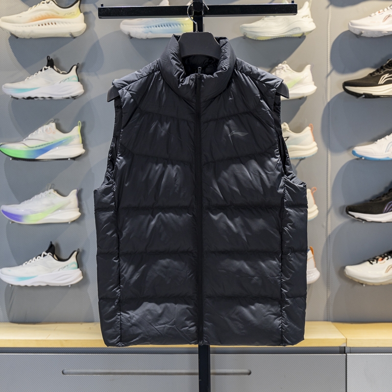 正品李宁羽绒马甲2025冬季新款健身男子90%鸭绒保暖背心AMRV037