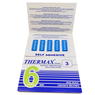 英国THERMAX测温纸 6格3 65-93度TMC变色测温贴纸/带粘贴温度试纸