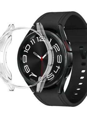 适用三星galaxy watch6 40/44mm全包手表保护壳电镀三星watch6classic 43/47mm镂空tpu半包手表软壳边框表套
