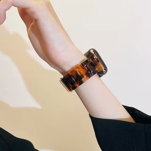 个性 适用苹果手表s8表带树脂applewatch10代SE2 腕带时尚 41女潮流ultra s10树脂腕带42mm46 9代se2表带49mm45