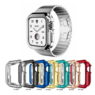 10代保护套铠甲苹果手表Apple Watch6代SE2电镀tpu硅胶高级感44 适用iWatch7 45mm S7保护壳男女潮
