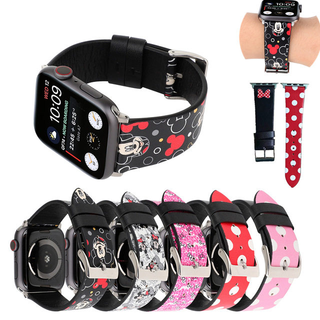 Applicable Apple apple watch7 Watch strap genuine leather Mickey iwatch654321 Generation se Cartoon KT Cat wristband tide iphone Series4 watch band girl student Exclusive 38/40 42mmin the Smart devices , Smart Device Accessories , Smart Watch bracelet strap/Wristbands  category - from Buy2taobao.com to provide professional Taobao agent buy service