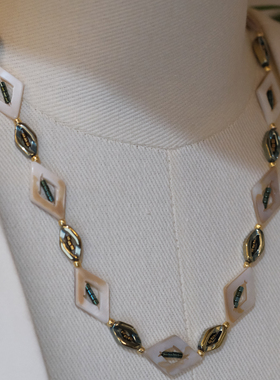 2025新款异形捷克琉璃紫色猛晃颈链项链毛衣链