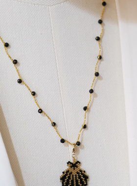 2025新款异形捷克琉璃紫色猛晃颈链项链毛衣链