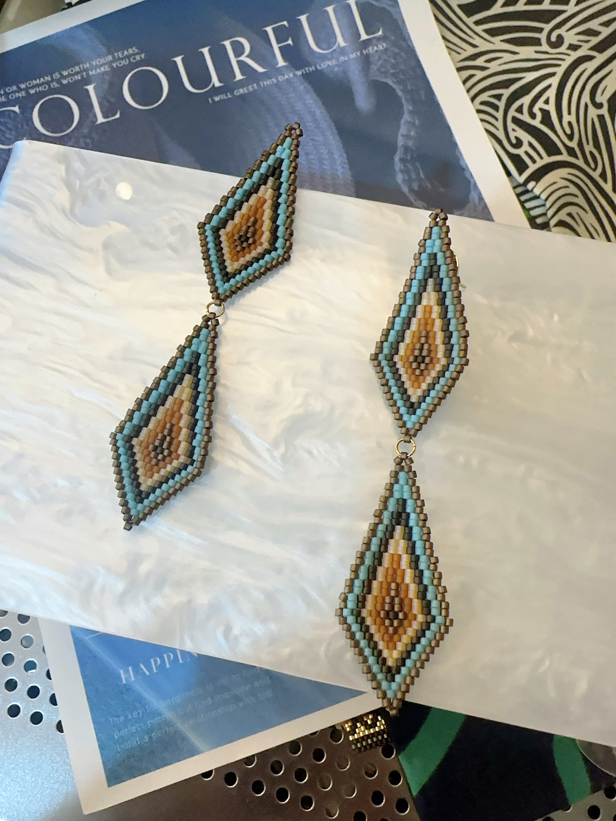 狄安娜的秘境2026古罗马民族手作进口米珠手作波西米亚耳环耳钉