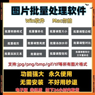 图片批量修改处理软件裁剪旋转调整大小加水印格式转换重命名工具
