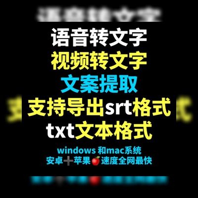 视频录音转文字文案提取软件语音转换文本word工具mp4提取字幕srt