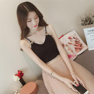 小蜜蜂刺绣吊带背心网红新款 显瘦女背心 泫雅风外穿内搭针织打底衫