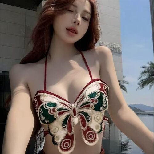 性感蕾丝蝴蝶刺绣吊带背心女内搭外穿设计感小众修身显瘦短款上衣
