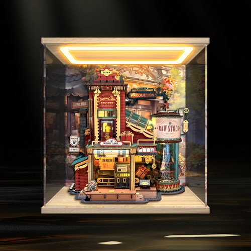 适用若客礼物工厂手工diy拼装摆件亚克力展示柜 收纳盒手办防尘罩