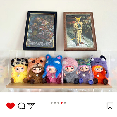 wakuku收纳盒盲盒收纳展示架哇库库展示盒毛毛潮趣系列亚克力柜子