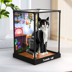 适用乐高21349燕尾服猫 创意IDEAS系列 模型亚克力高清透明展示盒