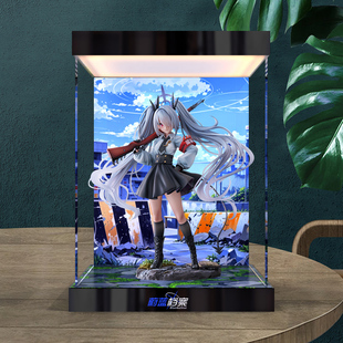 手办高清防尘盒适用于 WING 蔚蓝档案 银镜伊织 亚克力灯光收纳盒