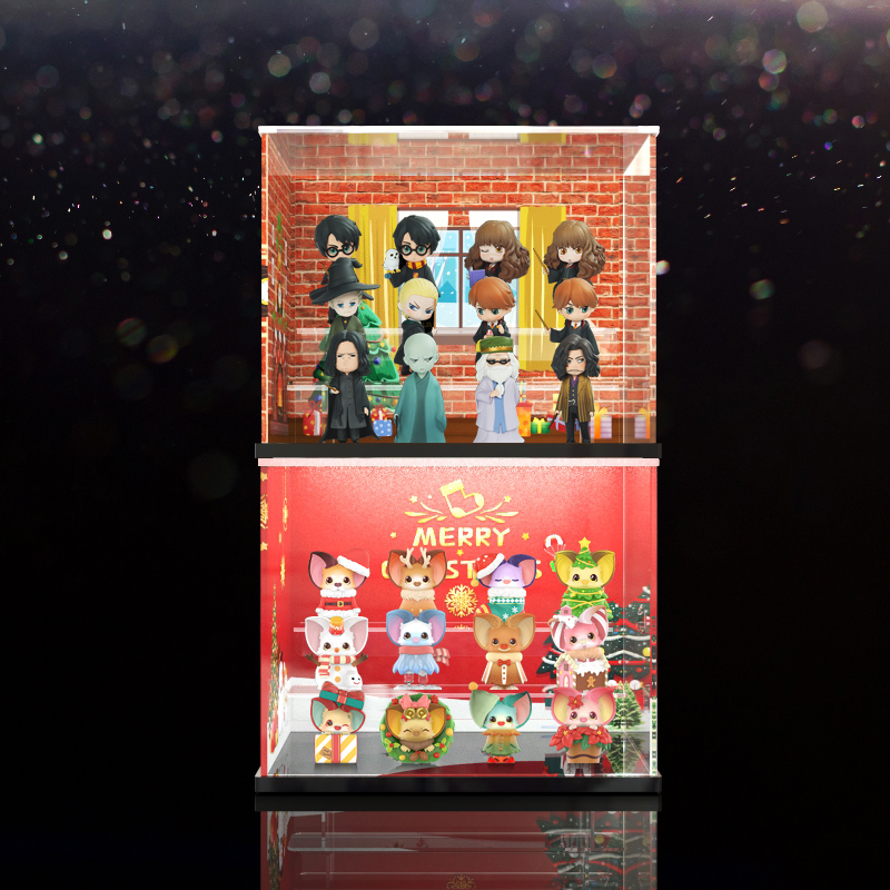 泡泡玛特手办展示盒盲盒收纳盒
