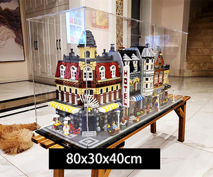 适用乐高10243街景巴黎餐厅10255 10232 10260 亚克力防尘收纳盒