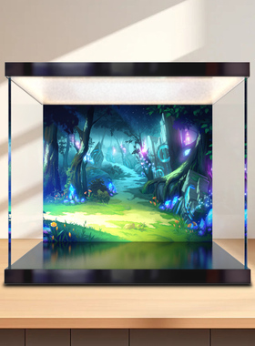 适用ICONS系列10375驯龙高手无牙仔拼搭灯箱款高透明亚克力收纳盒