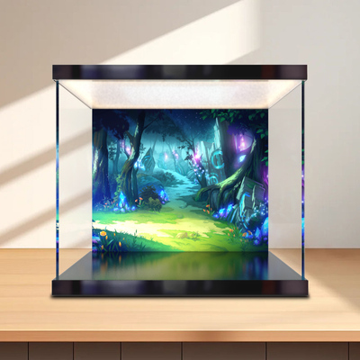 适用ICONS系列10375驯龙高手无牙仔拼搭灯箱款高透明亚克力收纳盒