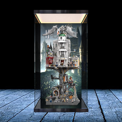 亚克力防尘收纳盒适用积木76417古灵阁哈利波特巫师银行展示盒