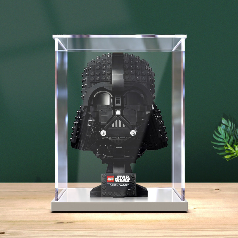 高清亚克力展示盒乐高75304达斯维达头盔拼装积木透明防尘收纳盒