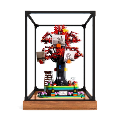 亚克力展示盒透明收纳盒适用乐高21346家庭树模型玩具积木防尘罩