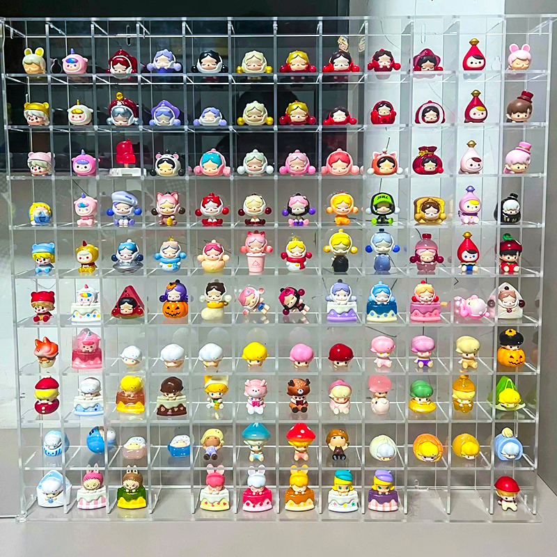 萌粒展示盒手办盲盒收纳展示架