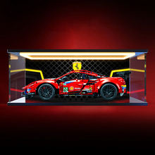 适用乐高42125法拉利488GTE模型收纳盒灯光回灯型亚克力展示盒