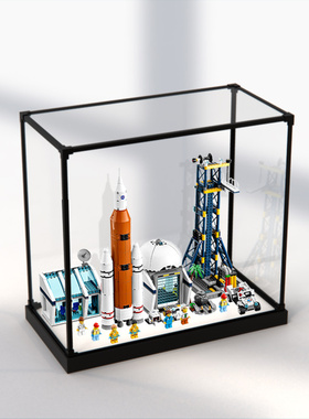 透明手办收纳盒适用乐高60351城市系列火箭发射中心亚克力展示盒