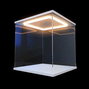 回形灯亚克力展示盒模型手办木质防尘罩高达大娃多尺寸高清收纳盒